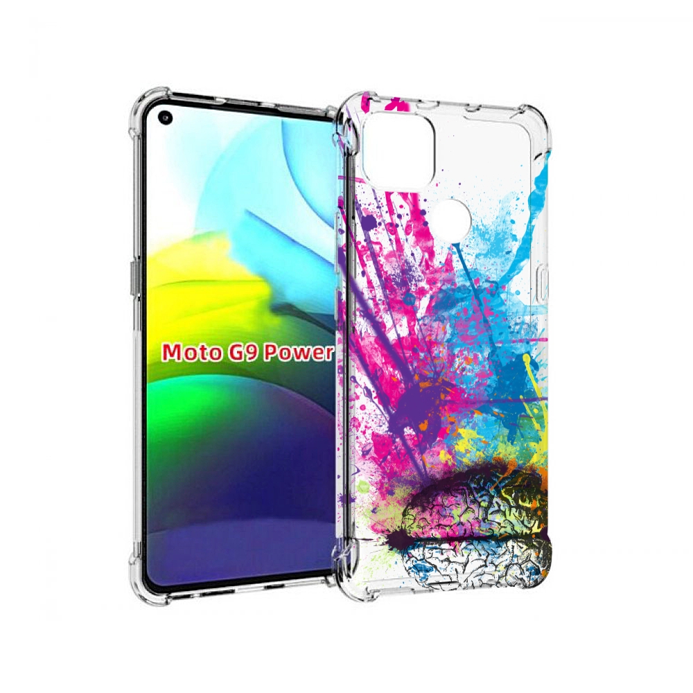 

Чехол MyPads яркий красочный мозг для Motorola Moto G9 Power, Прозрачный, Tocco
