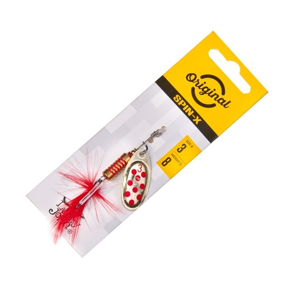 

Блесна Lucky John SPIN-X ROUND-03 (8.0гр) # GR, Золотистый;красный, Spin-x round