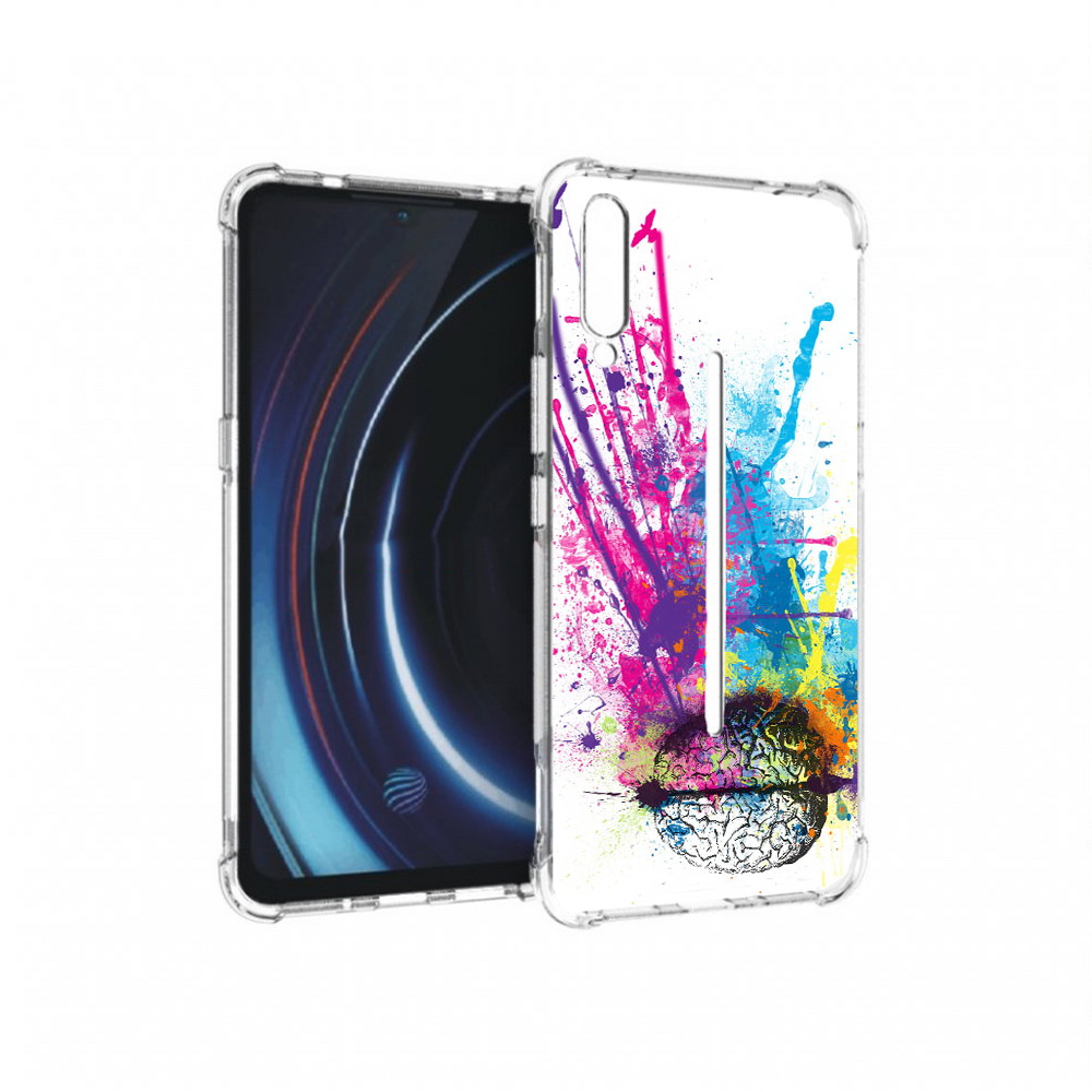 

Чехол MyPads Tocco для Vivo iQOO яркий красочный мозг (PT226955.389.710), Прозрачный, Tocco