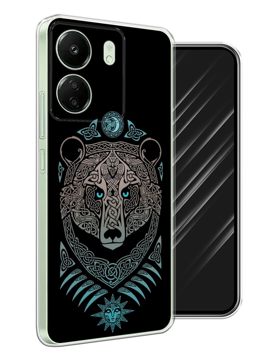 

Чехол Awog на Xiaomi Redmi 13C, Poco C65 "Кельтский медведь", Черный;серый, 320650-1
