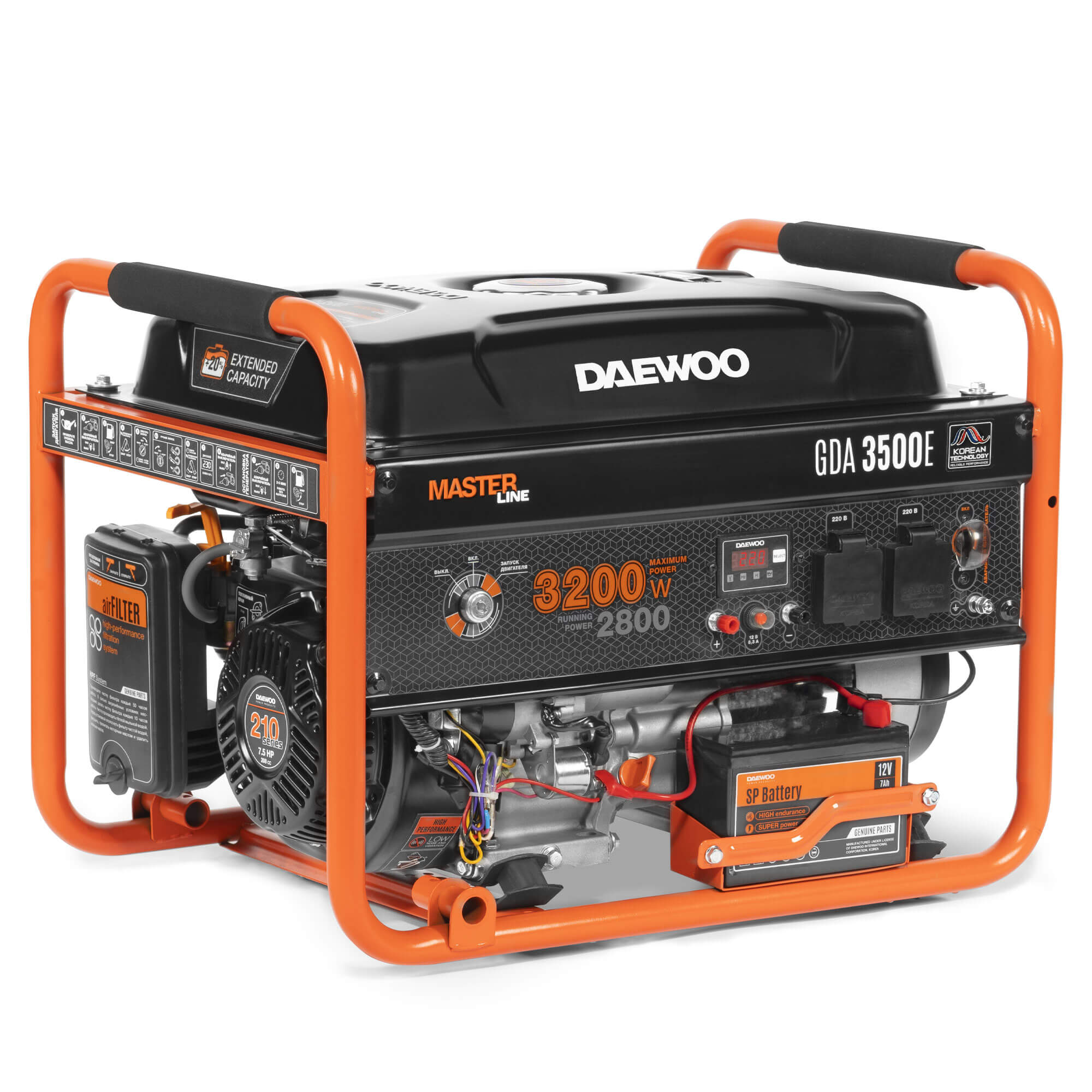 Бензиновый генератор DAEWOO GDA 3500E блок автоматики для генератора ats daewoo