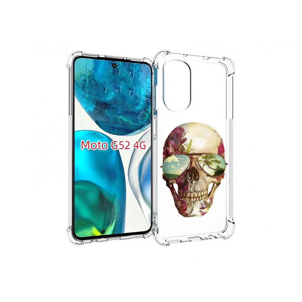 

Чехол MyPads Череп с очками для Motorola Moto G82 / Moto G52, Прозрачный, Tocco