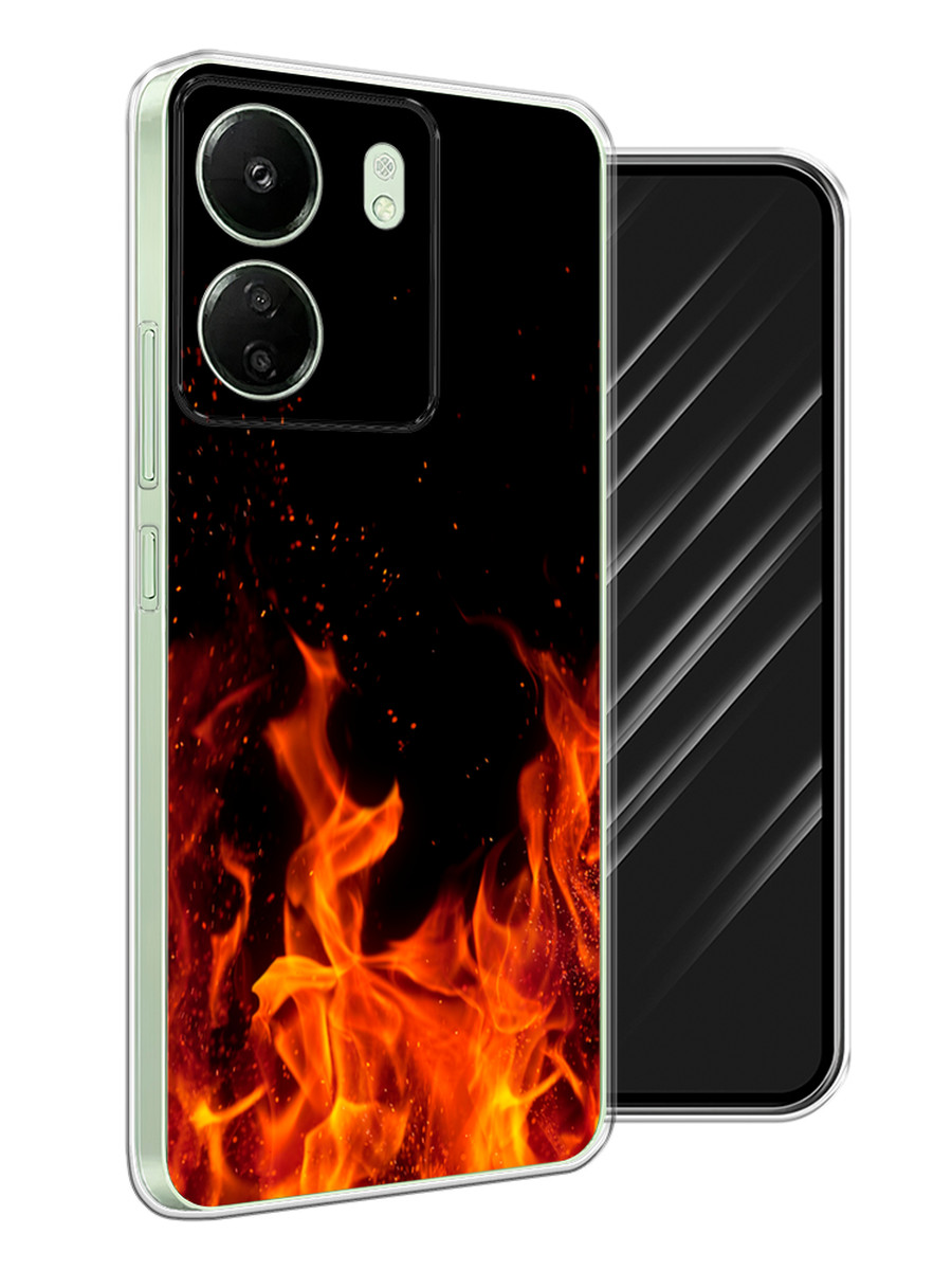 

Чехол Awog на Xiaomi Redmi 13C, Poco C65 "Все в огне", Оранжевый;черный, 320650-1