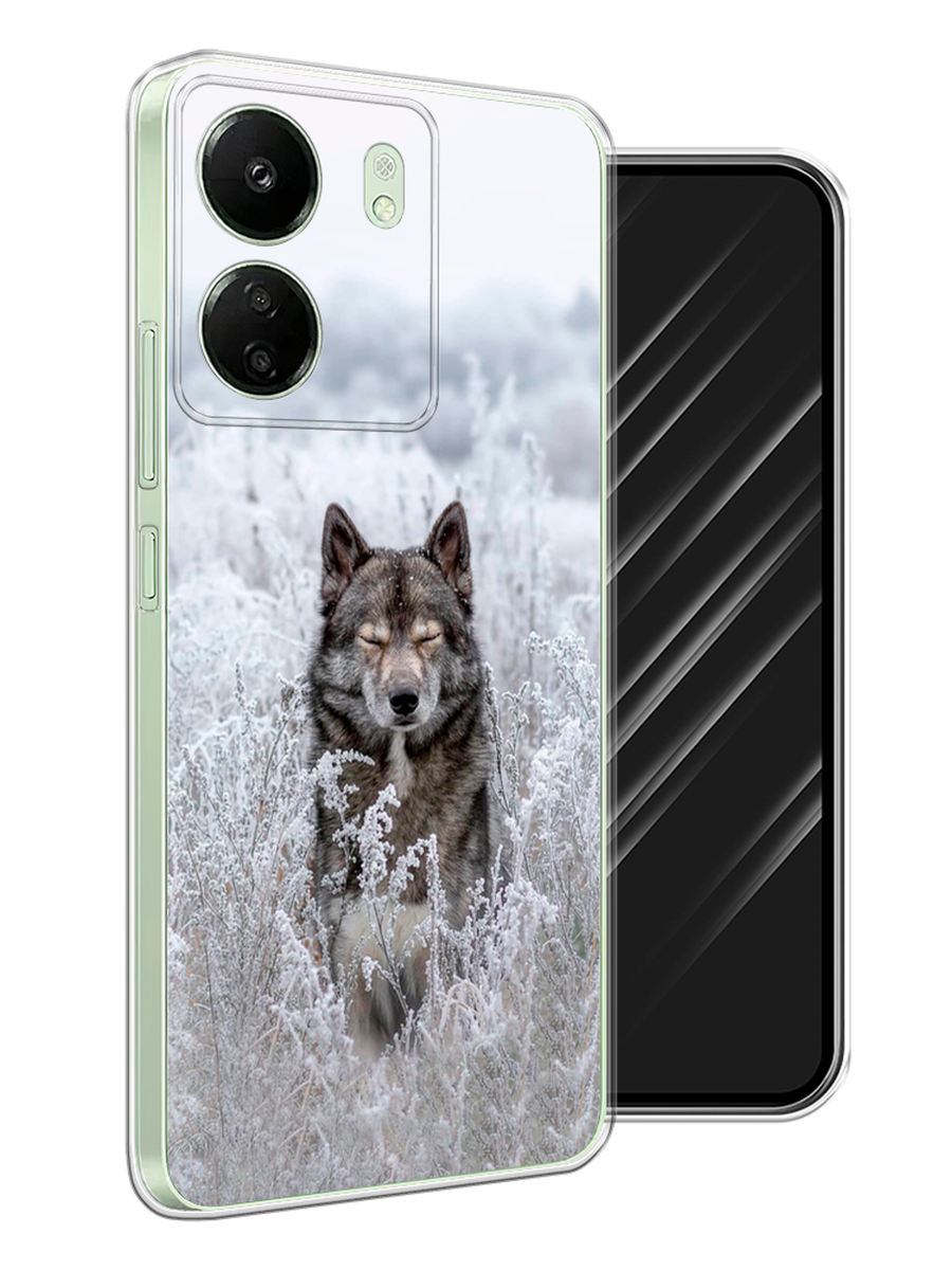 

Чехол Awog на Xiaomi Redmi 13C, Poco C65 "Волк в поле", Белый;черный, 320650-1