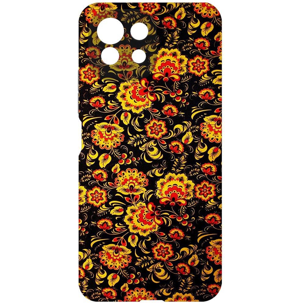 

Чехол-накладка Krutoff Soft Case Хохлома для Xiaomi Mi 11 Lite, Черный