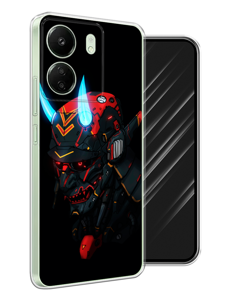 

Чехол Awog на Xiaomi Redmi 13C, Poco C65 "Неоновый самурай", Черный;красный;голубой, 320650-1