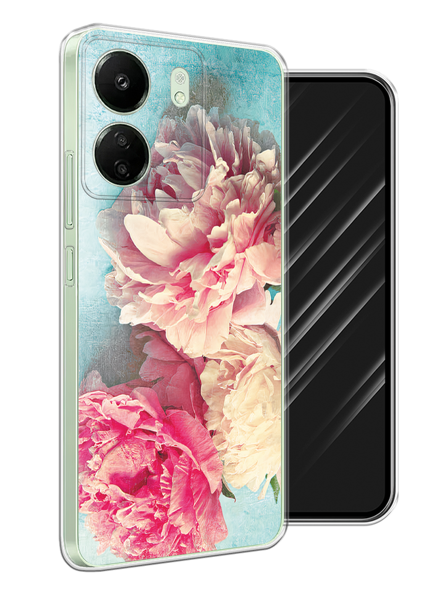 

Чехол Awog на Xiaomi Redmi 13C, Poco C65 "Пионы new", Бирюзовый, 320650-1