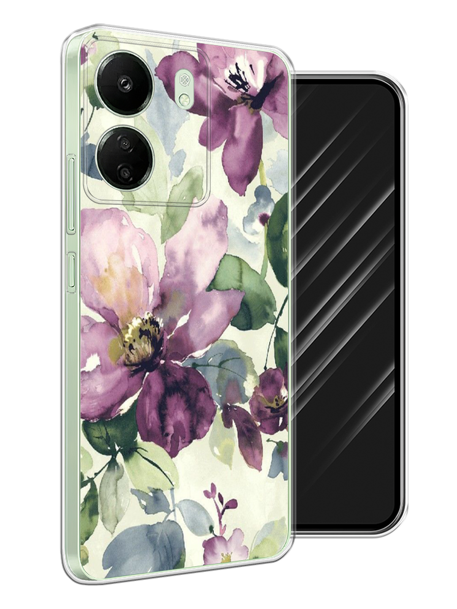 

Чехол Awog на Xiaomi Redmi 13C, Poco C65 "Сиреневые цветы-акварель", Фиолетовый, 320650-1
