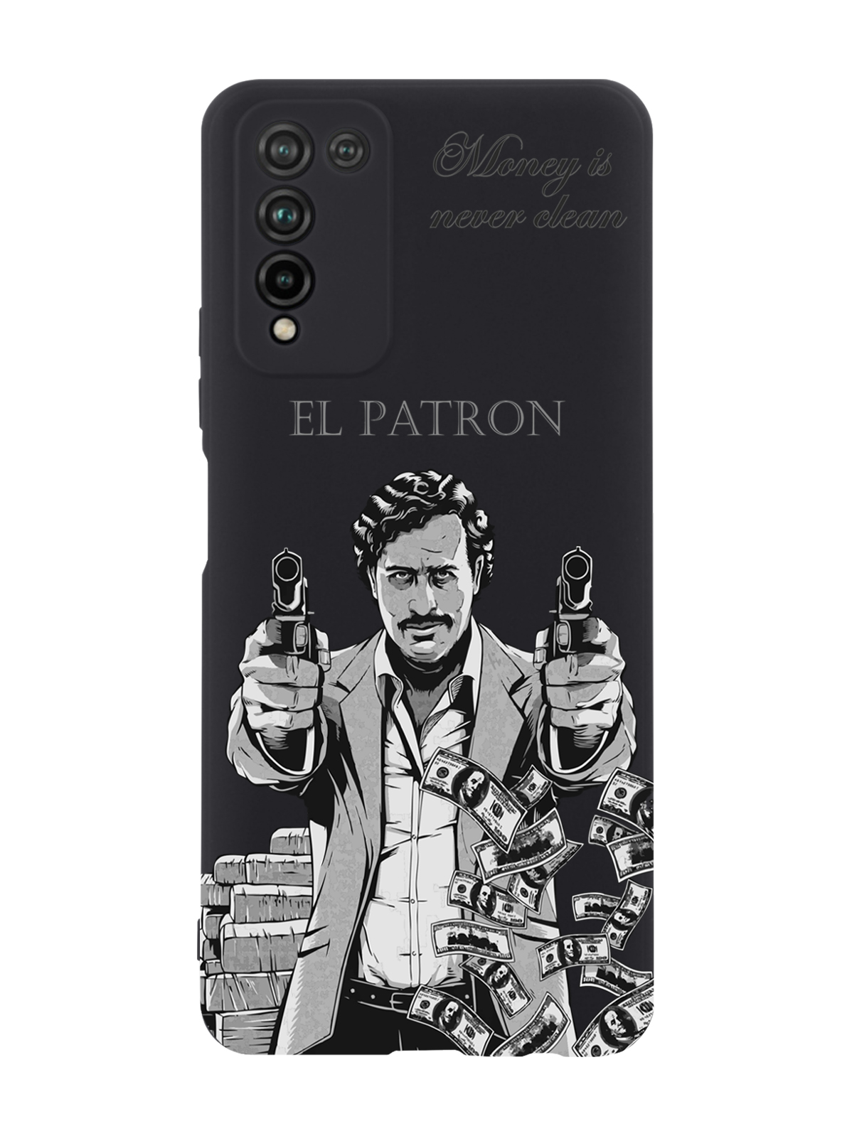 

Чехол MustHaveCase для Honor 10X Lite El Patron Pablo Escobar Пабло Эскобар черный, Серый;черный