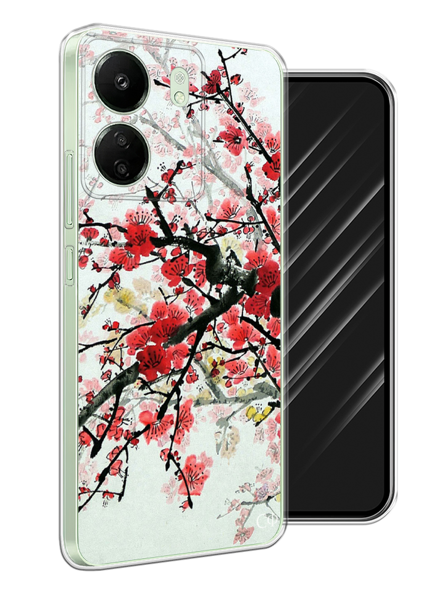 

Чехол Awog на Xiaomi Redmi 13C, Poco C65 "Сакура", Розовый;черный, 320650-1