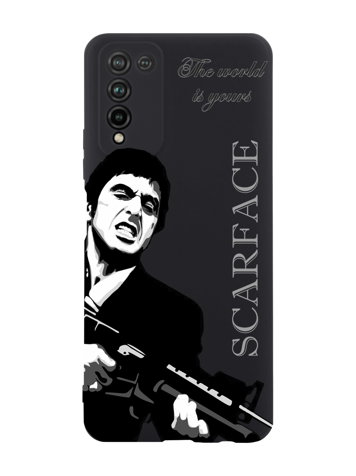 

Чехол MustHaveCase для Honor 10X Lite Scarface Tony Montana Лицо со шрамом черный, Серый;черный