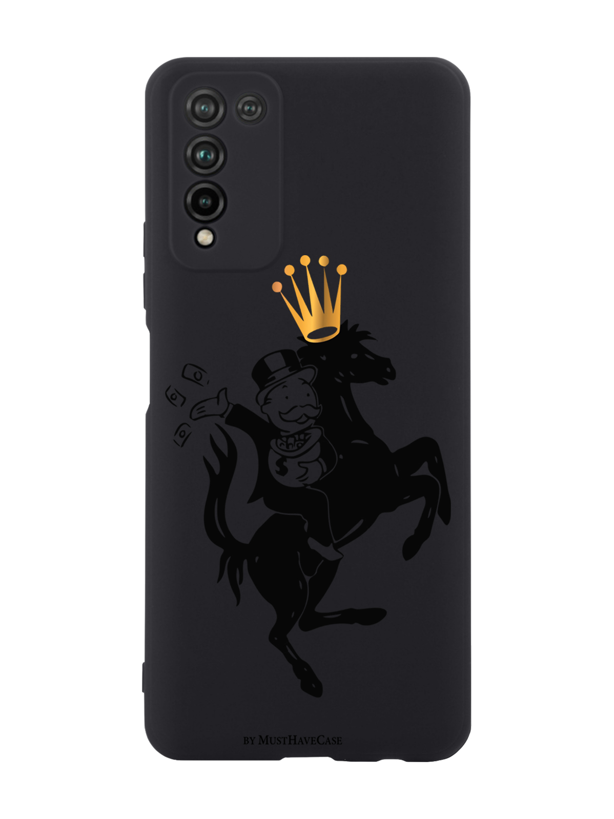 

Чехол MustHaveCase для Honor 10X Lite Monopoly на коне черный, Черный;золотистый