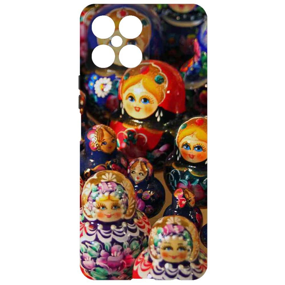 

Чехол-накладка Krutoff Soft Case Матрешка для Honor X8, Черный