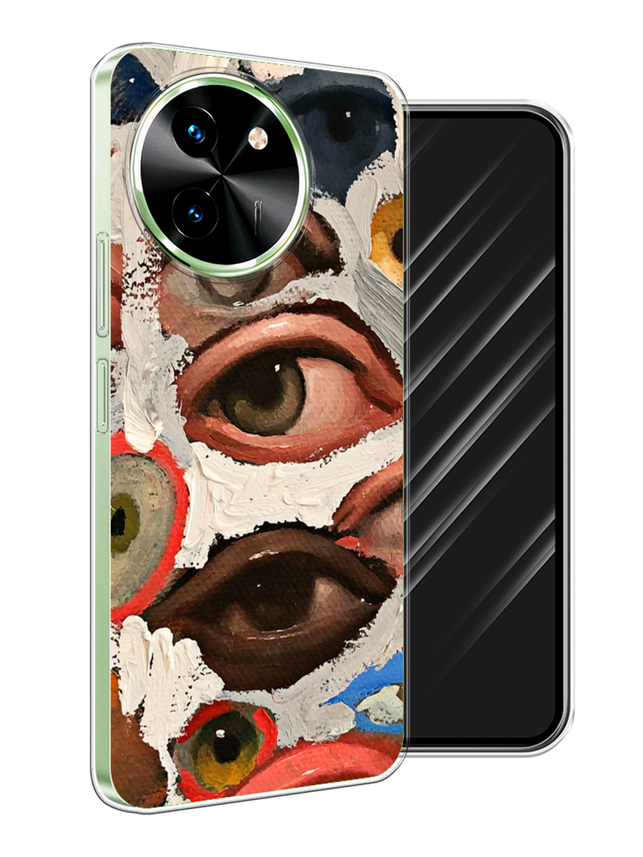 

Чехол Awog на Vivo T3x/Y38 5G "Глаза масляная живопись", Серый;бежевый;красный, 2610650-1