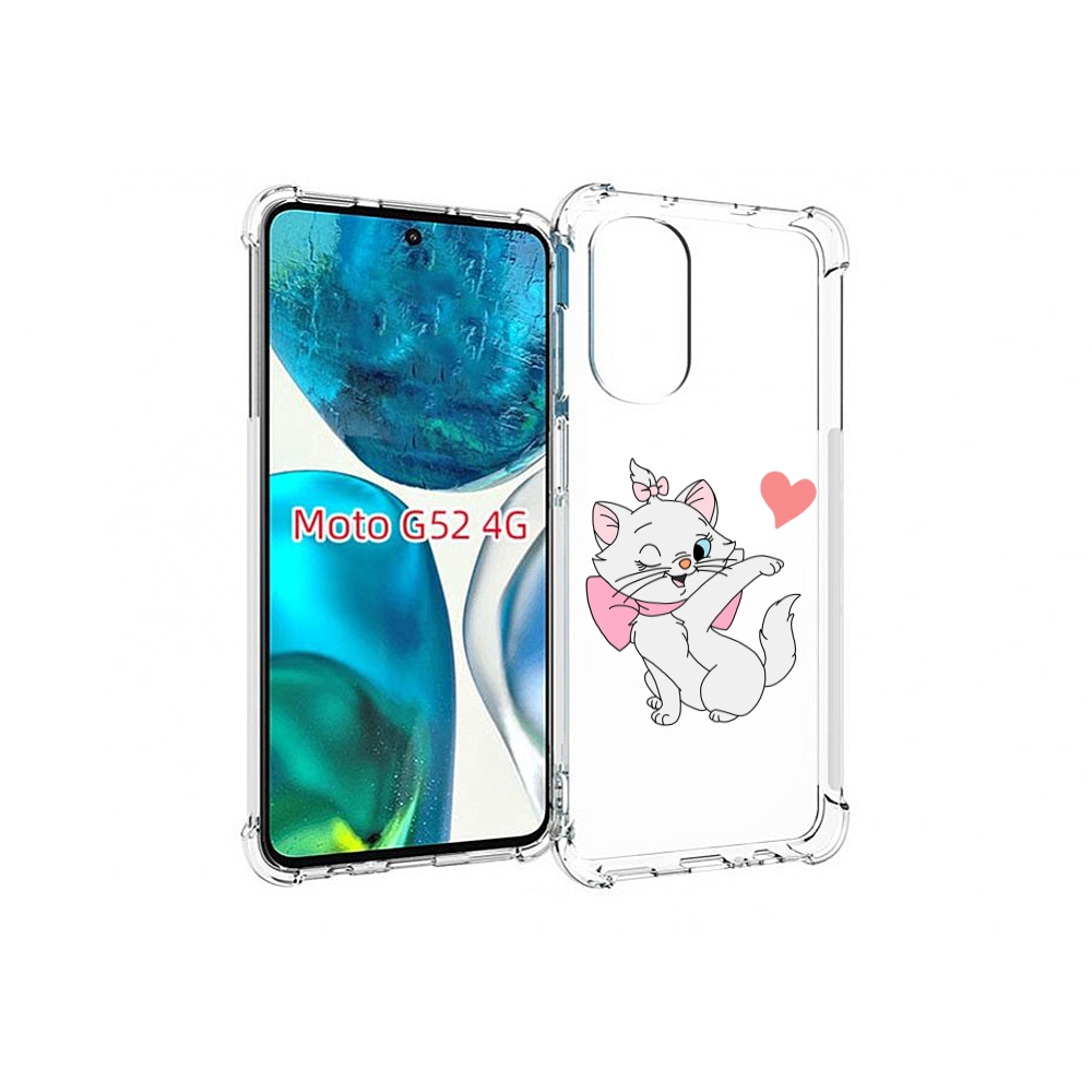 

Чехол MyPads белая-кошечка-с-сердечком женский для Motorola Moto G82 / Moto G52, Прозрачный, Tocco