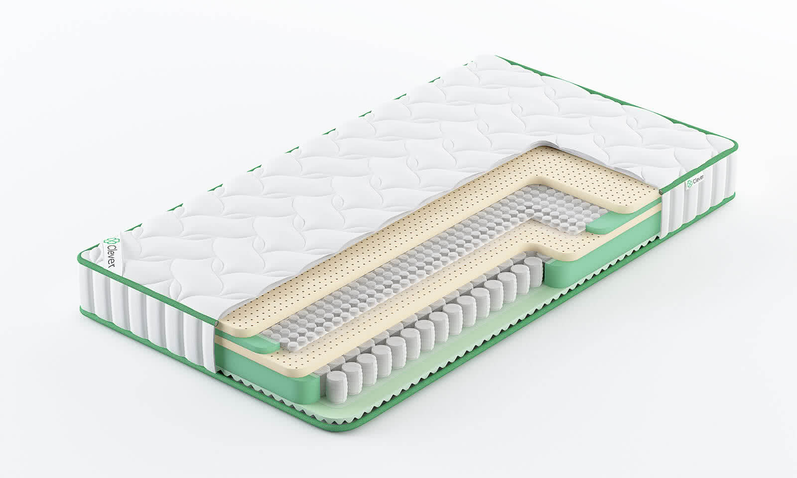 

Матрас Clever HybridFlex Soft Slim 190x220, Белый, HybridFlex Soft Slim