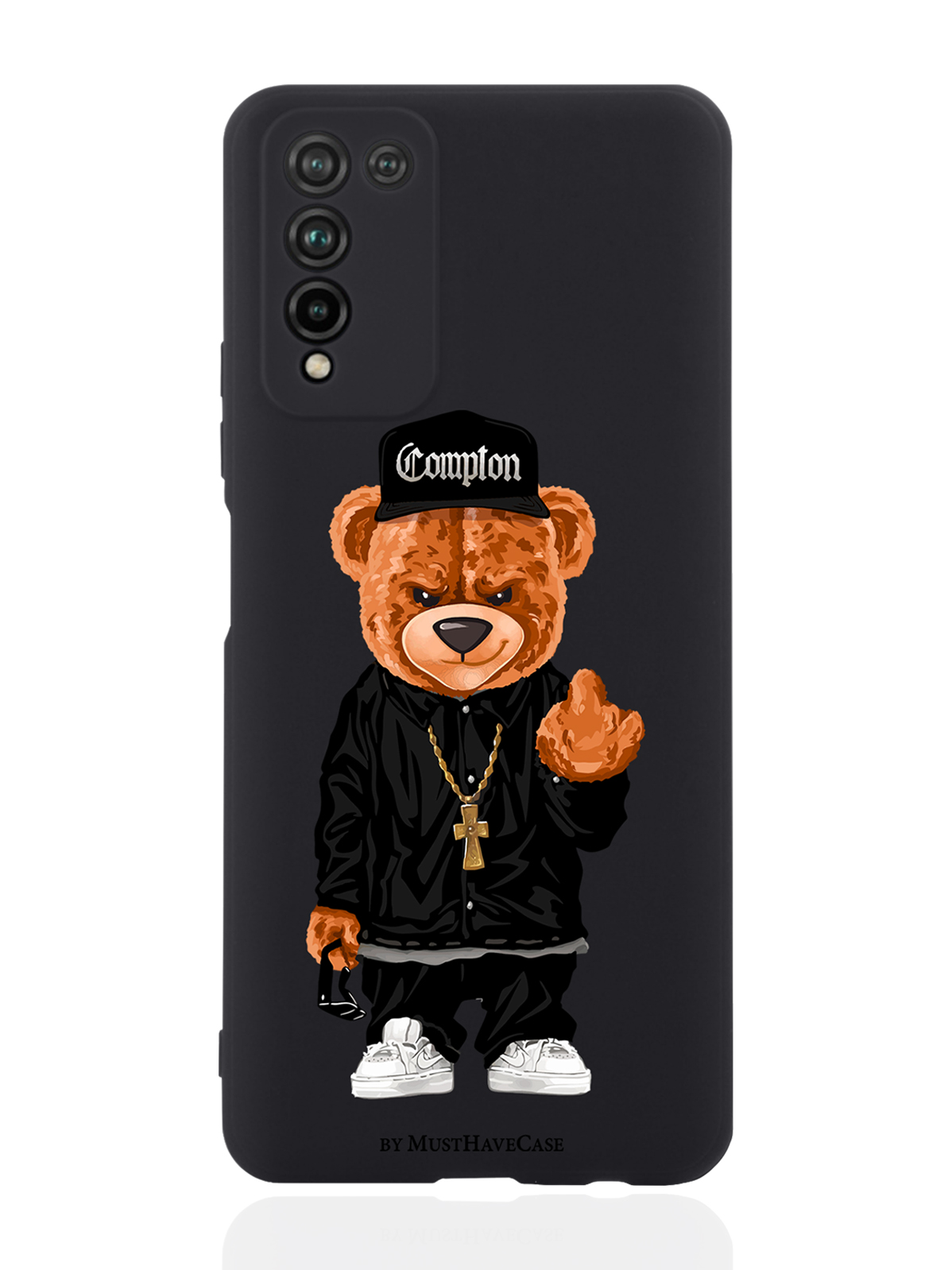 

Чехол MustHaveCase для Honor 10X Lite Мишка Compton черный, Коричневый;черный;белый