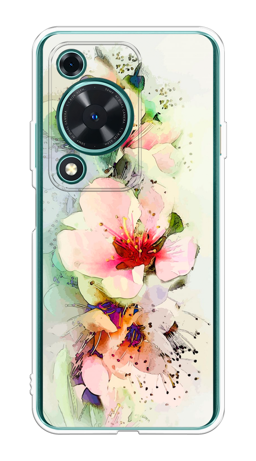 

Чехол на Huawei Nova Y72 "Нежные цветы", Зеленый;розовый, 6123650-1