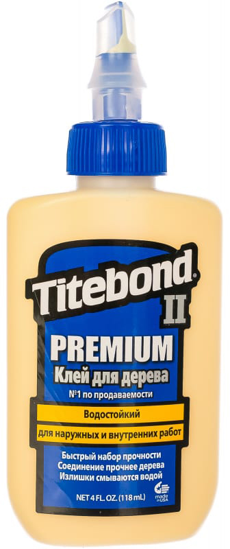 

Клей TITEBOND II Premium для столярных работ влагостойкий (0,118л), Желтый