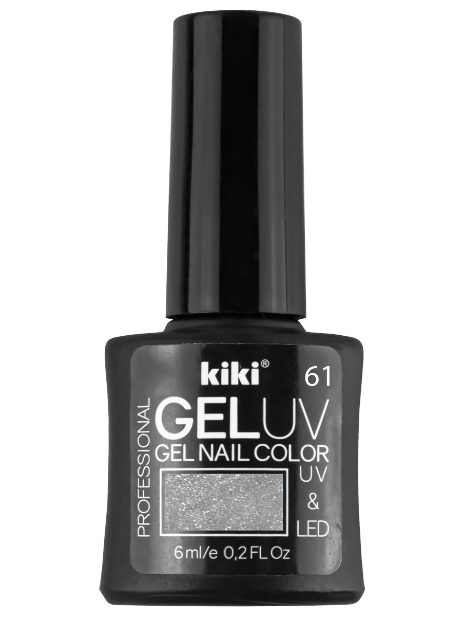 Гель-лак для ногтей Kiki тон 61 серебряный фейерверк лак для ногтей с гелевым эффектом kiki gel effect 069 телесно розовый