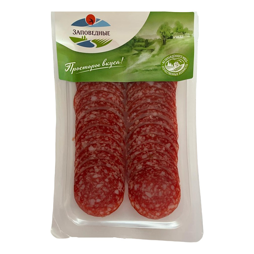 

Колбаса сырокопченая Заповедные Продукты нарезка 70 г