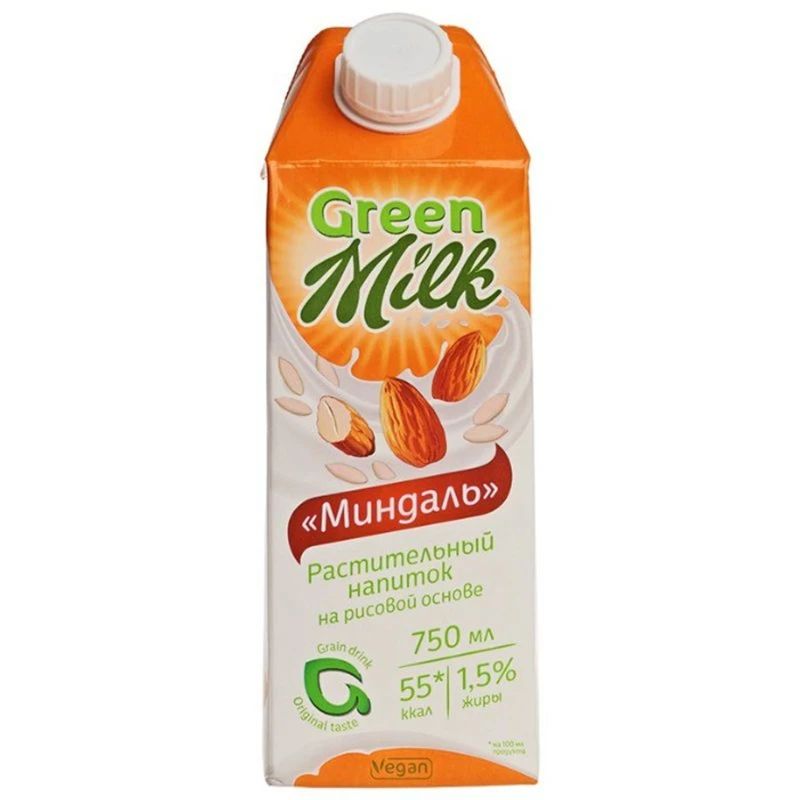 

Напиток рисовый Green Milk Barista миндаль 1,5% 1 л