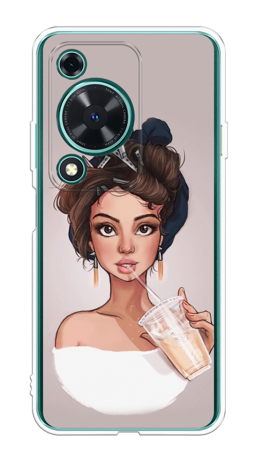 

Чехол на Huawei Nova Y72 "Девушка с фраппе", Серый, 6123650-1