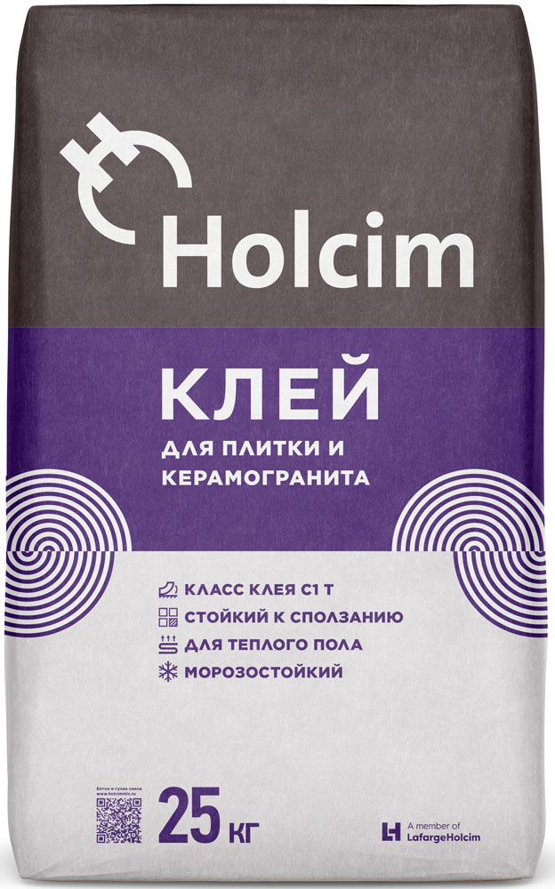 

HOLCIM клей для керамогранита и плитки С1Т (25кг)