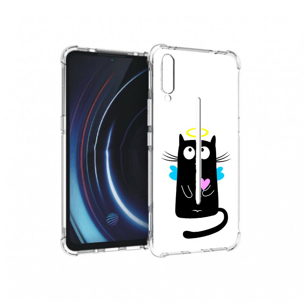 

Чехол MyPads Tocco для Vivo iQOO Кот ангелок (PT226955.389.96), Прозрачный, Tocco