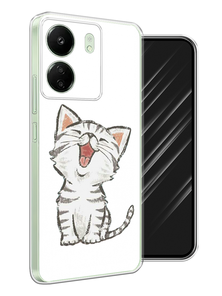 

Чехол Awog на Xiaomi Redmi 13C, Poco C65 "Котенок рисованный", Серый;белый, 320650-1