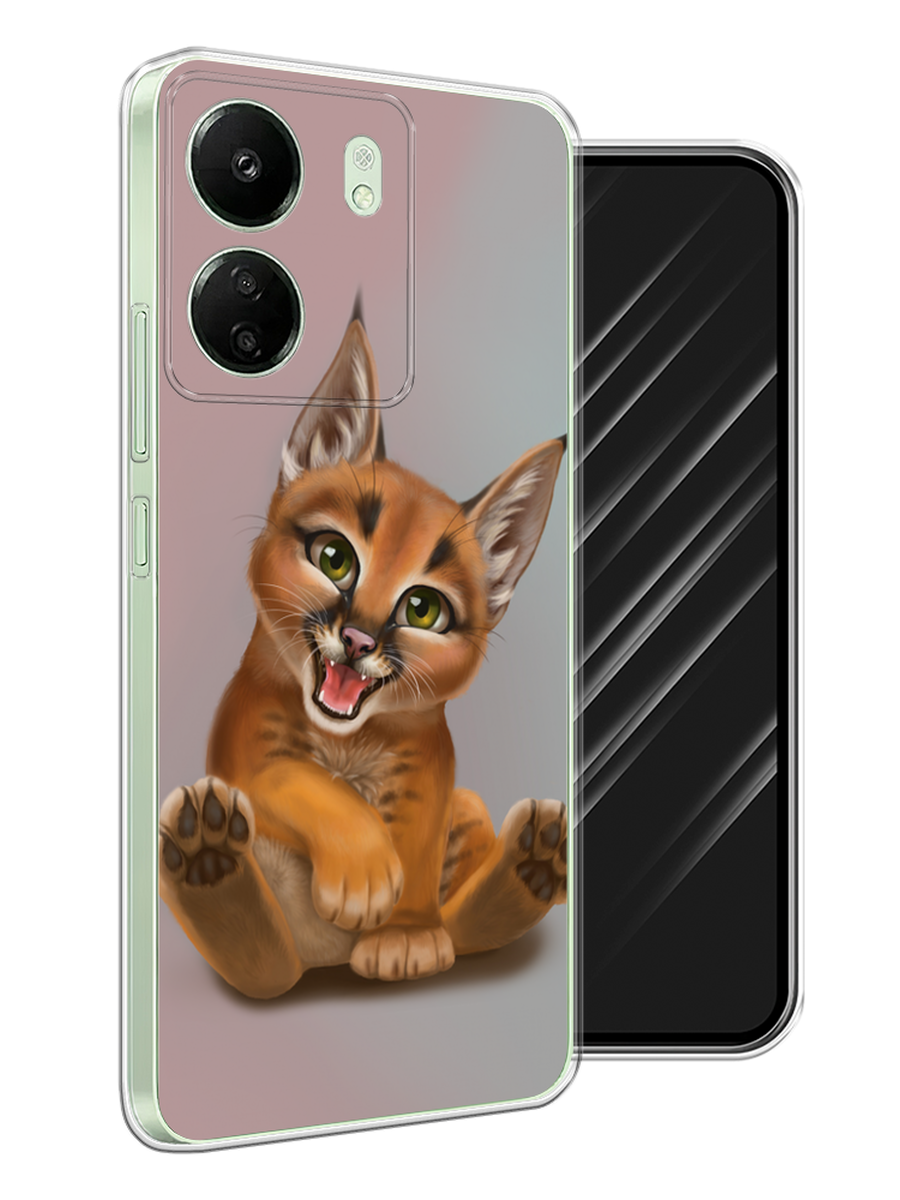 

Чехол Awog на Xiaomi Redmi 13C, Poco C65 "Малыш рыси", Оранжевый;серый, 320650-1