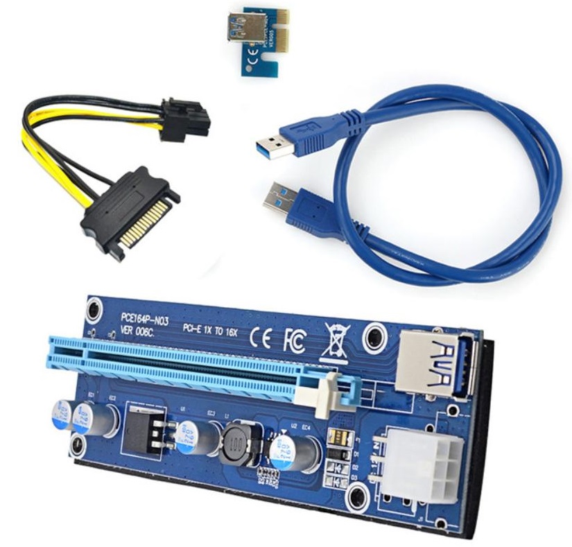 

Райзер-адаптер GSMIN PX30 PCI-E на PCI-E 16x c USB 3.0 и 6 PIN питанием