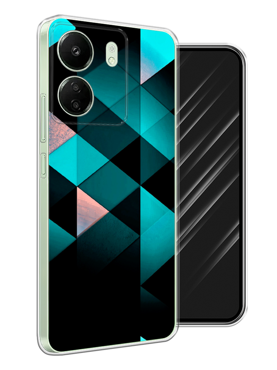 

Чехол Awog на Xiaomi Redmi 13C, Poco C65 "Геометрия 16", Бирюзовый;черный, 320650-1
