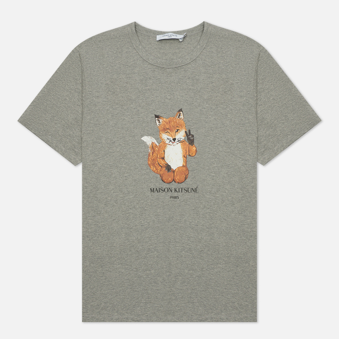 фото Футболка мужская maison kitsune hm00130kj0008 серая xl