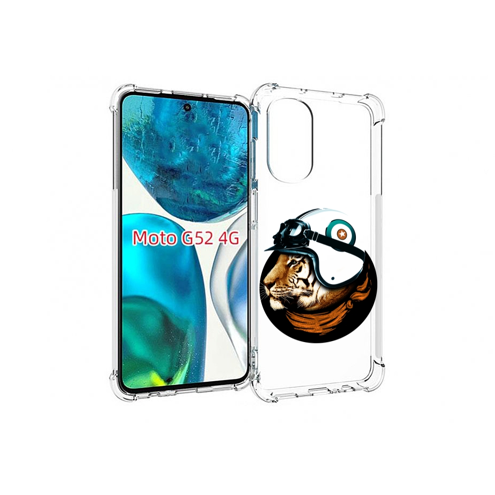 

Чехол MyPads Тигр в шлеме для Motorola Moto G82 / Moto G52, Прозрачный, Tocco