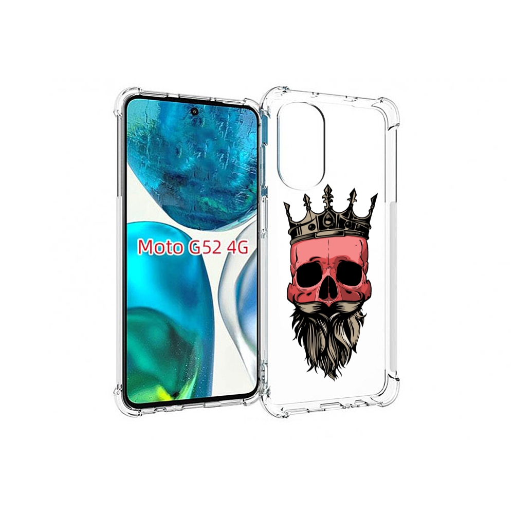 

Чехол MyPads бородатый красный череп мужской для Motorola Moto G82 / Moto G52, Прозрачный, Tocco