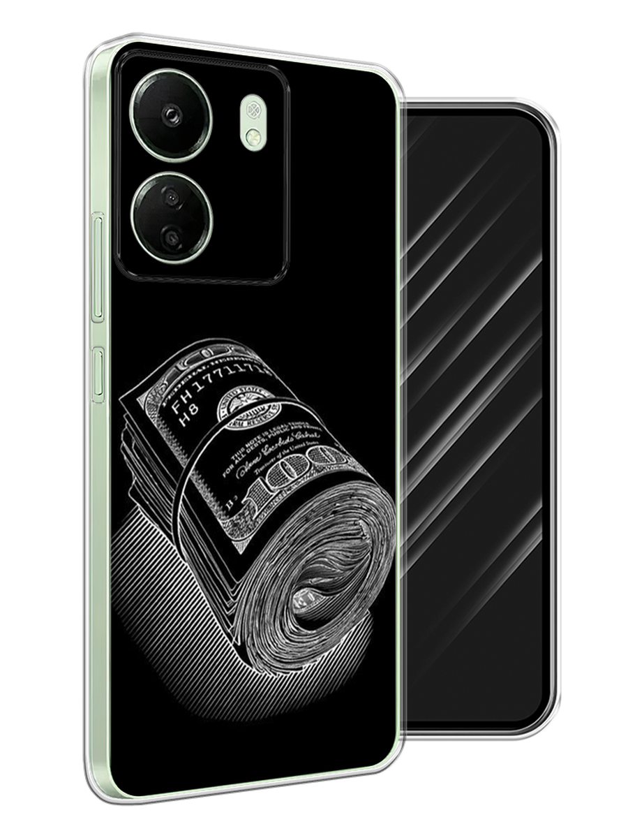 

Чехол Awog на Xiaomi Redmi 13C, Poco C65 "Кубышка денег", Черный;серебристый, 320650-1