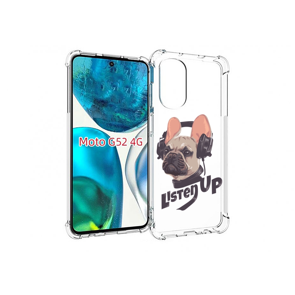

Чехол MyPads бульдог-слушает-музыку для Motorola Moto G82 / Moto G52, Прозрачный, Tocco