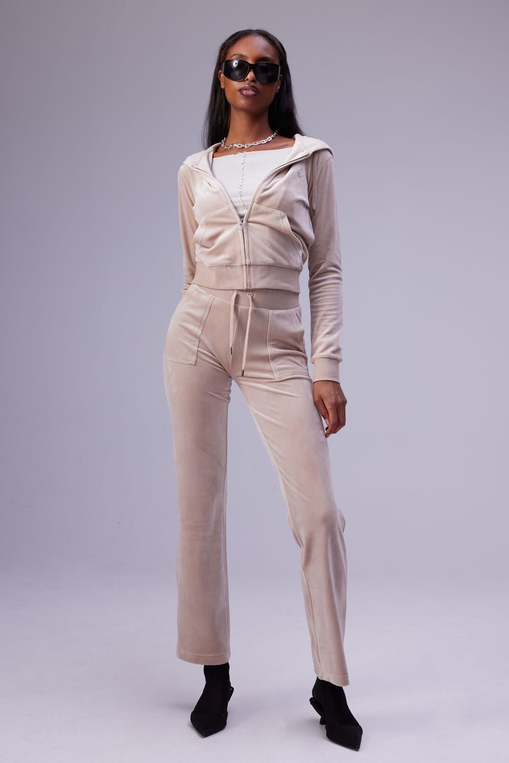 

Брюки женские Juicy Couture JCAP180/116 бежевые 48 RU, Бежевый, JCAP180/116