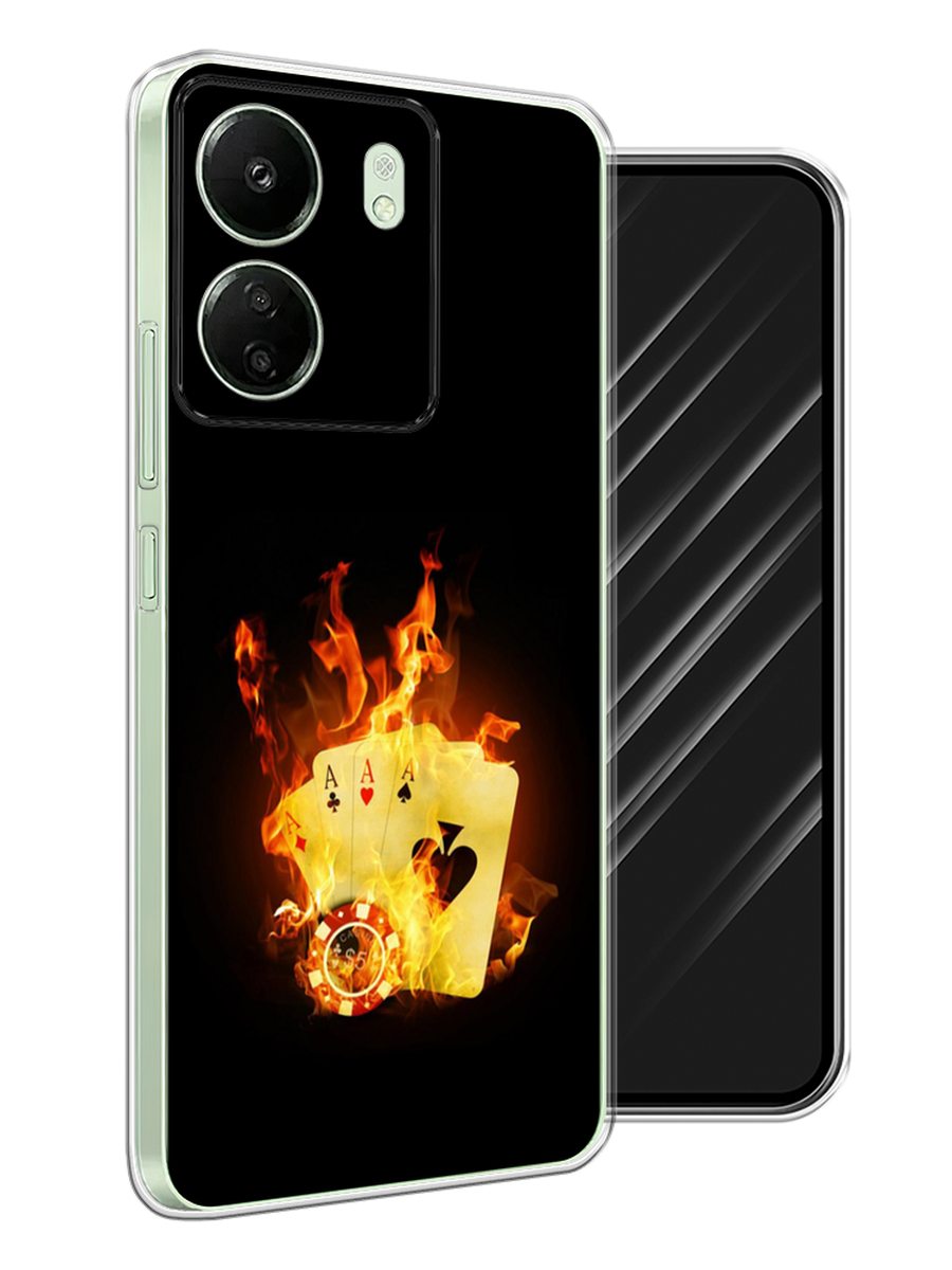 

Чехол Awog на Xiaomi Redmi 13C, Poco C65 "Горящие карты", Черный;оранжевый, 320650-1