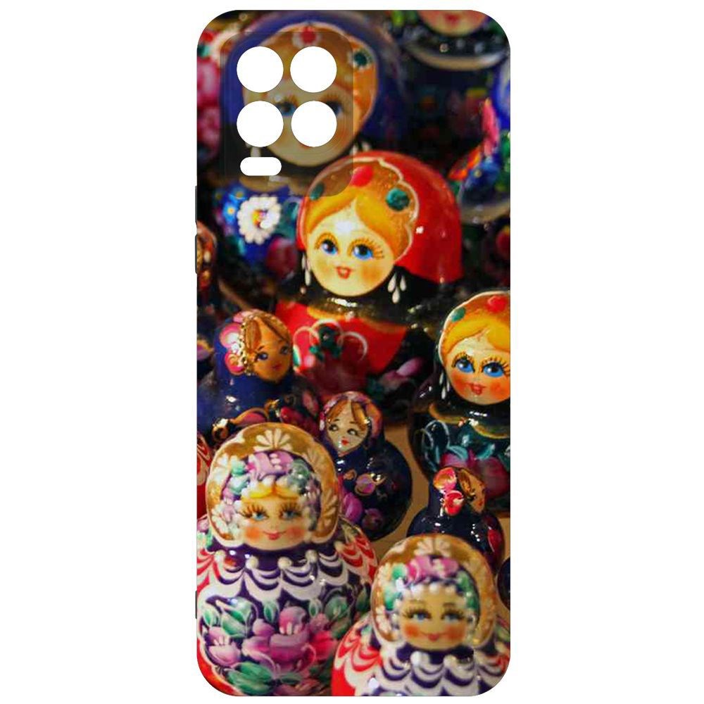 

Чехол-накладка Krutoff Soft Case Матрешка для Realme 8/8 Pro 4G, Черный