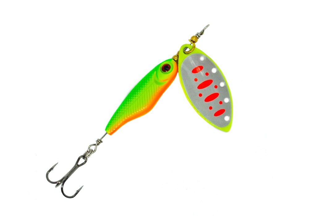 

Блесна Mottomo SPIN BLADE № 2+ (12гр) # Fluo-46, Разноцветный, Spin blade