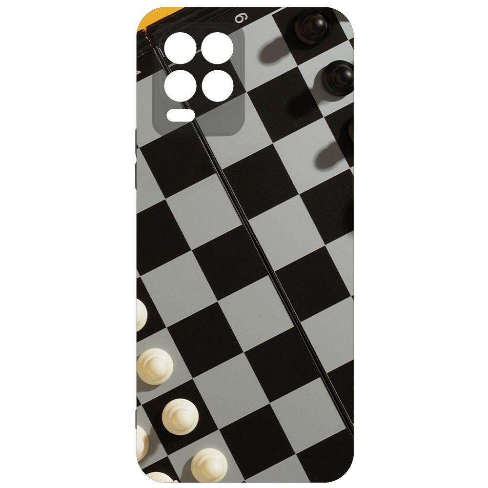 

Чехол-накладка Krutoff Soft Case Шахматы для Realme 8/8 Pro 4G, Черный