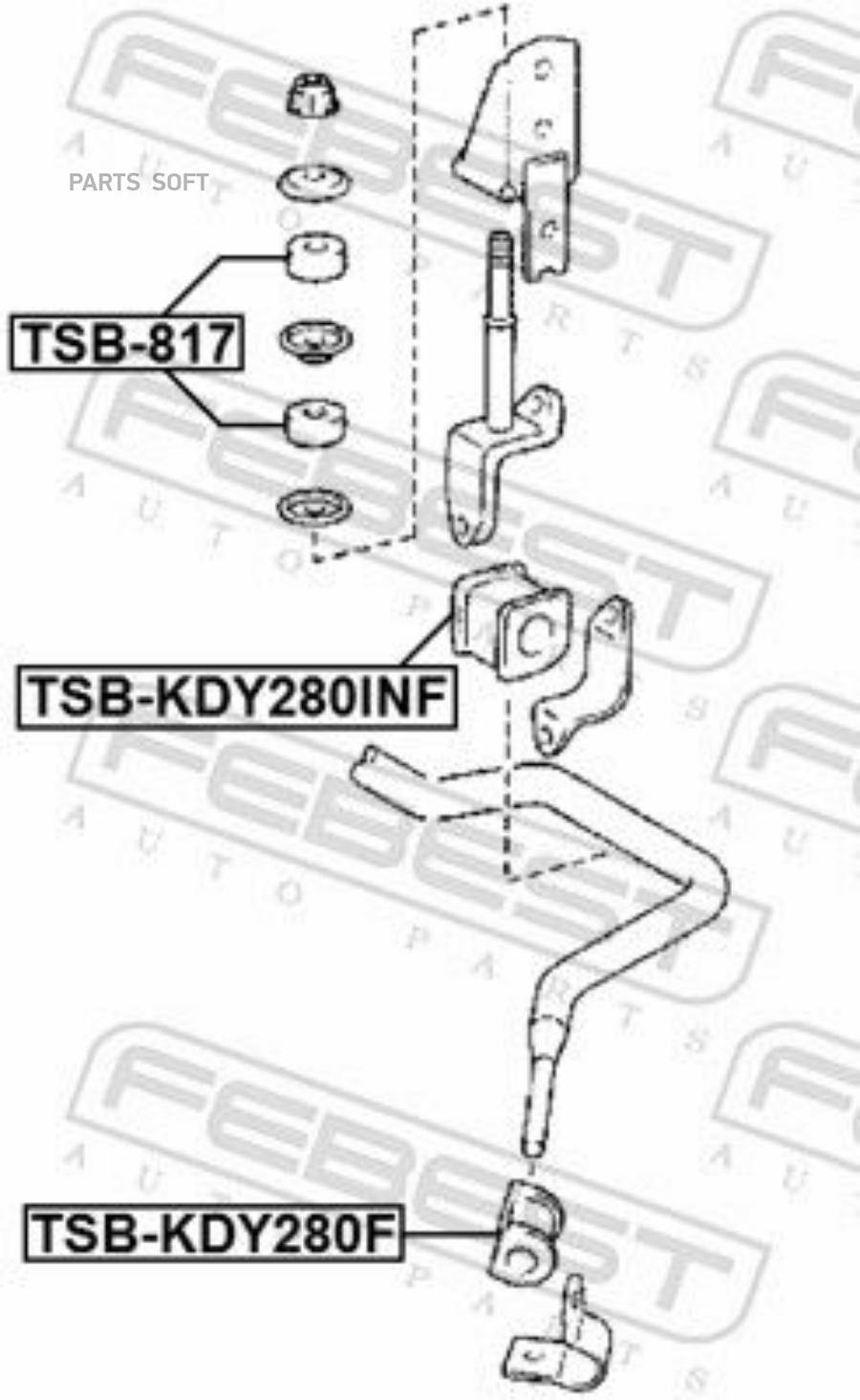 

FEBECT TSB-KDY280INF ВТУЛКА ПЕРЕДНЕГО СТАБИЛИЗАТОРА D25