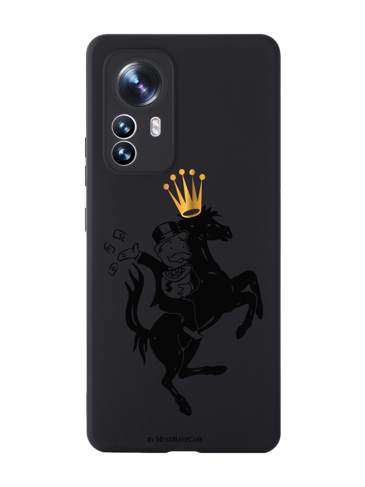 

Чехол MustHaveCase для Xiaomi 12X Monopoly на коне черный, Черный;золотистый