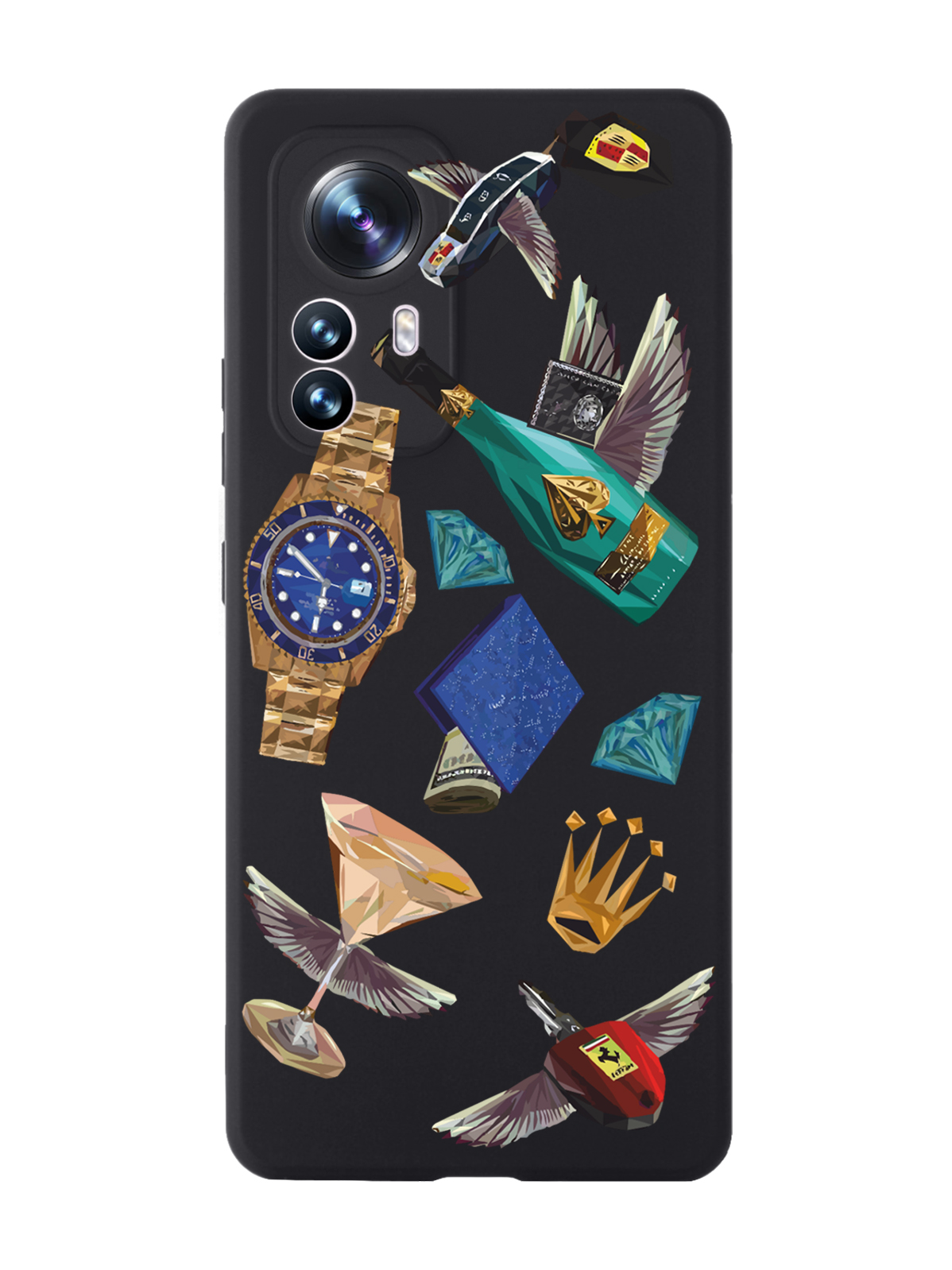 

Чехол MustHaveCase для Xiaomi 12X Luxury lifestyle черный, Разноцветный