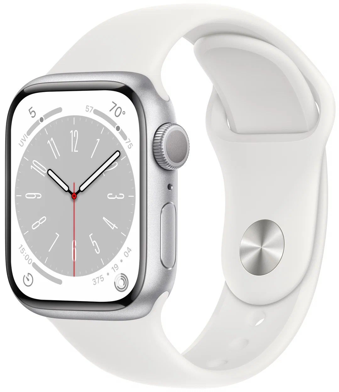 

Смарт-часы Apple Watch Series 8 белые 45 мм S-M спортивный ремешок