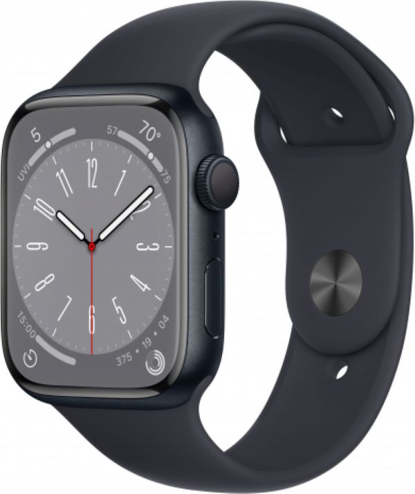 

Смарт-часы Apple Watch Series 8 черные 41 мм M-L спортивный ремешок