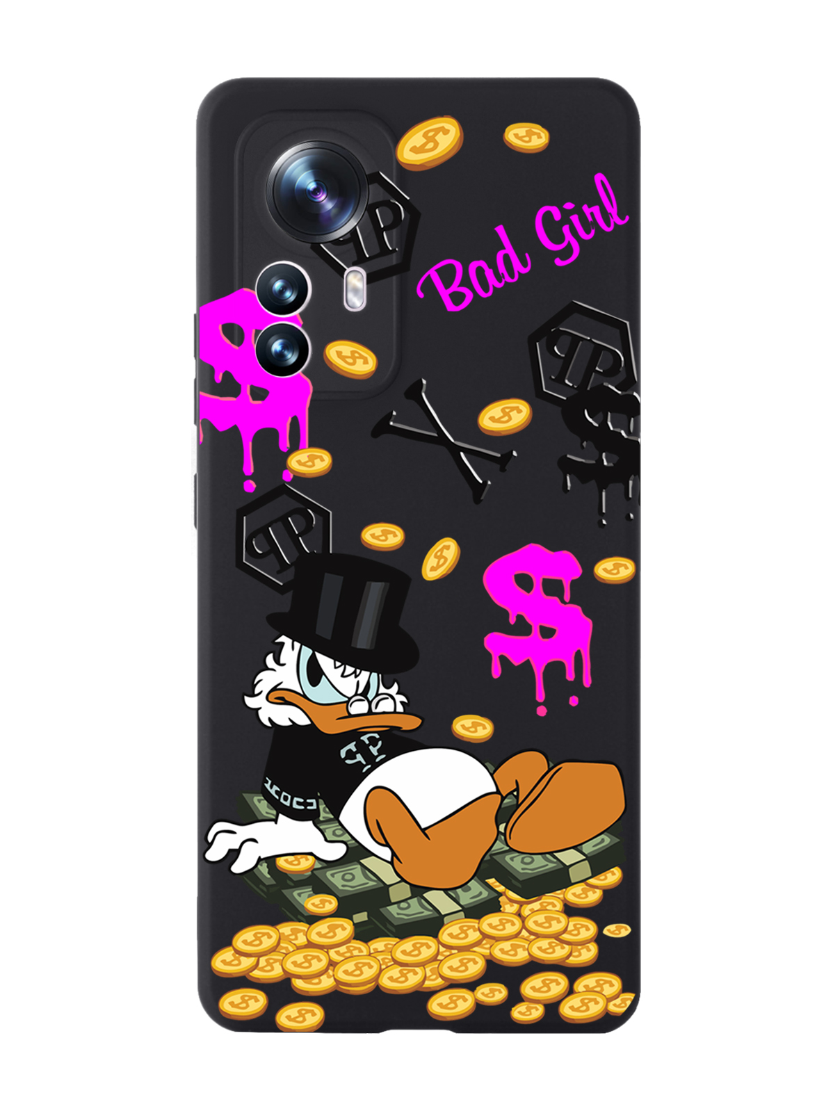 

Чехол MustHaveCase для Xiaomi 12X Богатая Утка Bad Girl черный, Черный;розовый