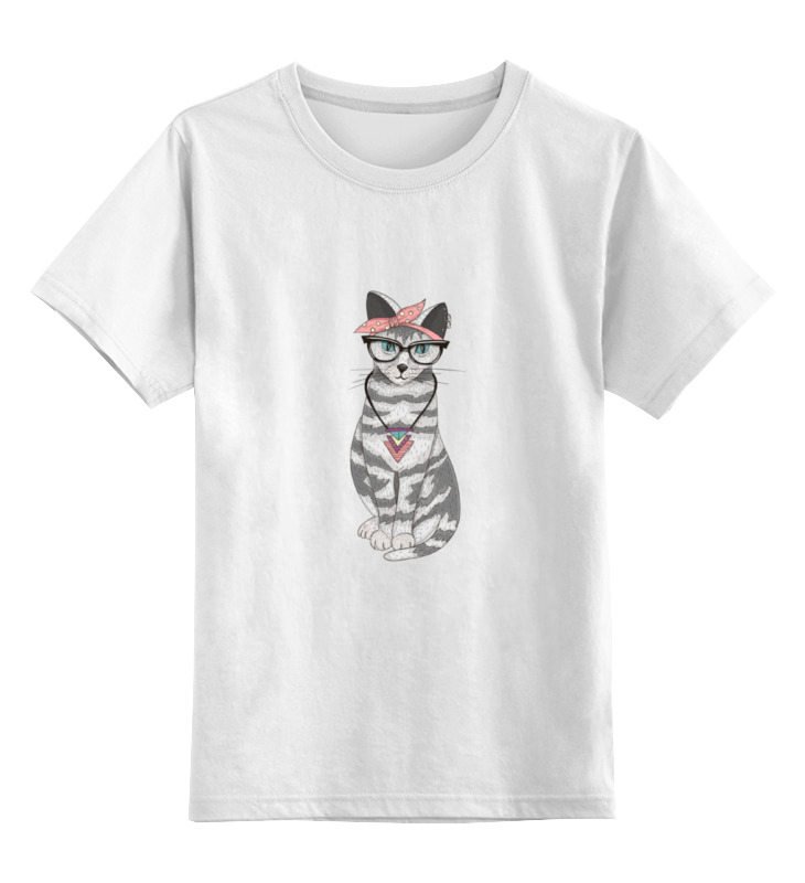 

Детская футболка классическая Printio Gansta cat, р. 116, Белый, 0000000654391